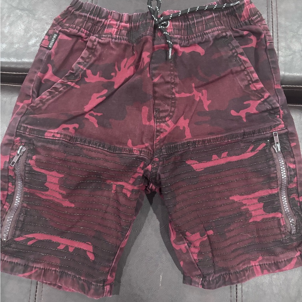 Ring of Fire Boys Red and Black Cargo Shorts